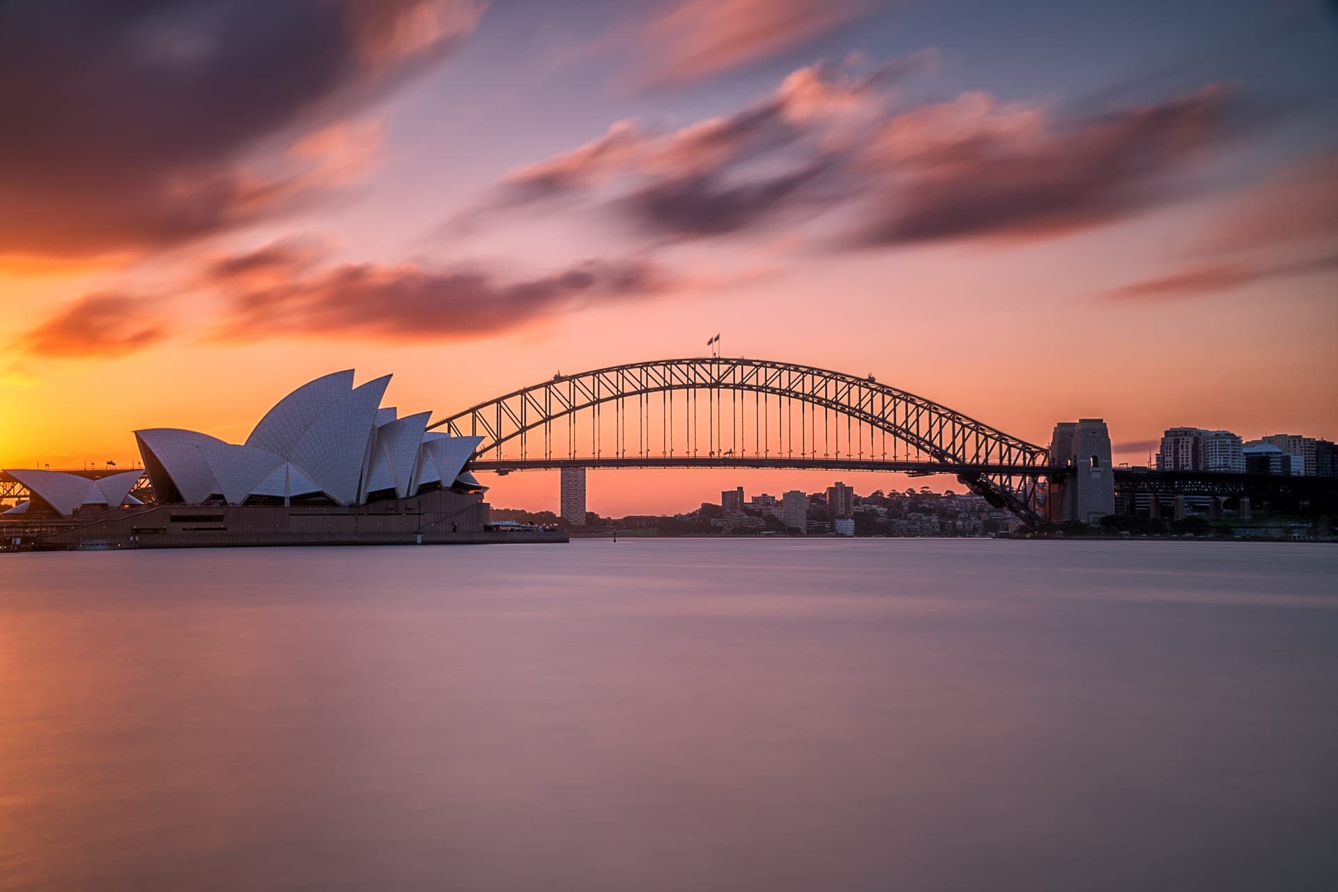 Sydney Harbour Bridge at sunset